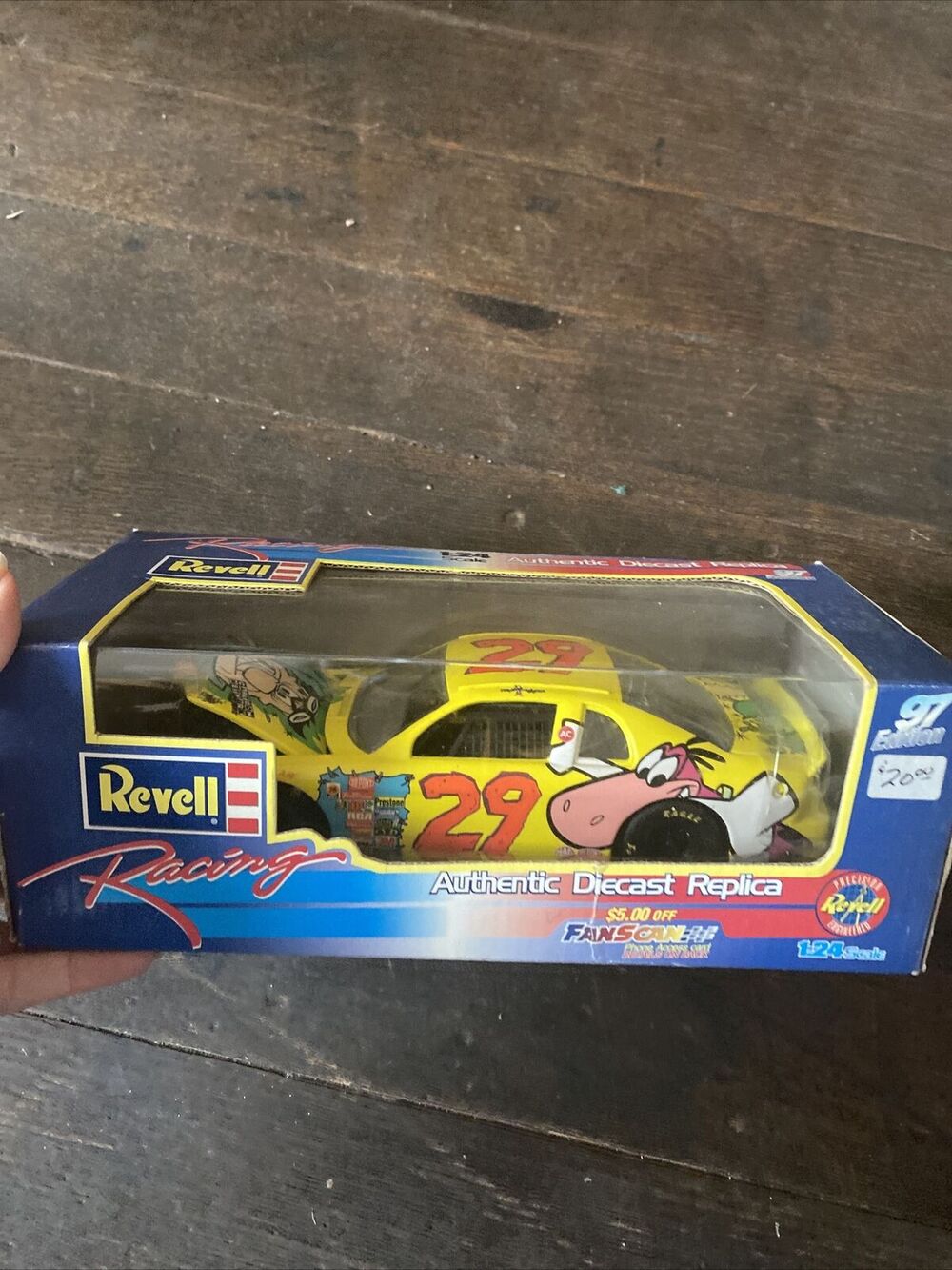 1997 REVELL Yellow DieCast Race Car 1:24 Cartoon Network Flintstones Grissom New